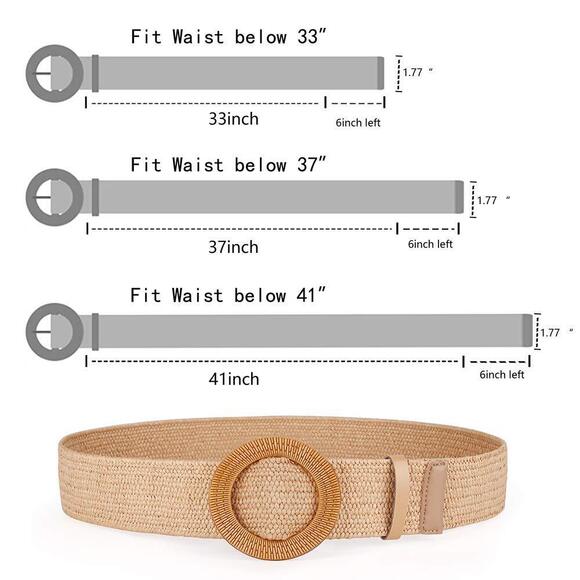 Rattan Straw Raffia Summer Belts For Women 2025 Elastic Stretch Woven Waist🐯 - Picture 3 of 7